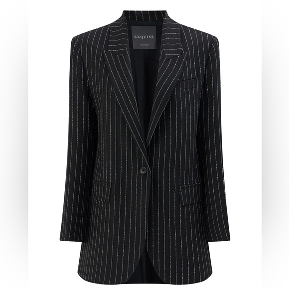 Anthropologie Jackets & Blazers - Anthropologie Oversized chalkstripe blazer. 65% poly 33% viscose. Made in Turkey